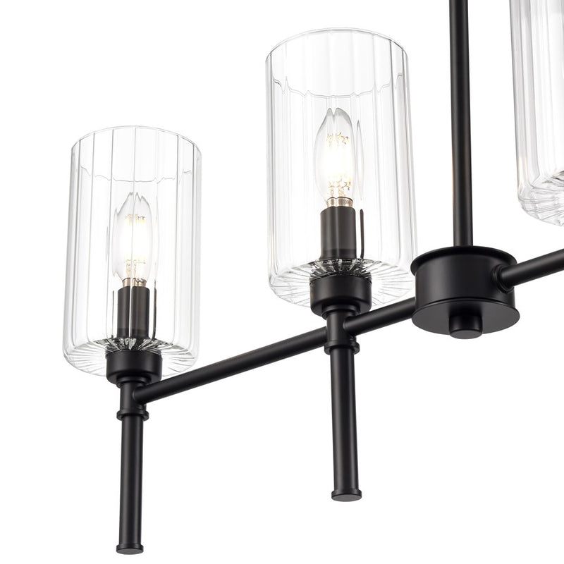Millennium Lighting Chastine 5Lt 36" Island, Black/Clear Beveled