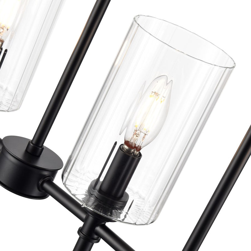 Millennium Lighting Chastine 5Lt 36" Island, Black/Clear Beveled