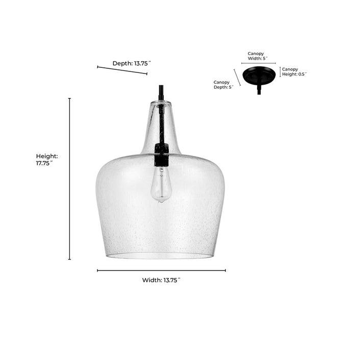 Millennium Lighting Puckette 1Lt Pendant, Black