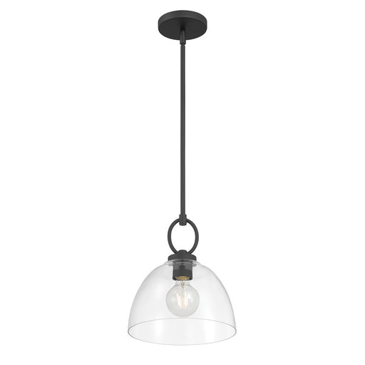 Millennium Lighting Velto 1 Light Pendant, Matte Black/Clear - 9951-MB