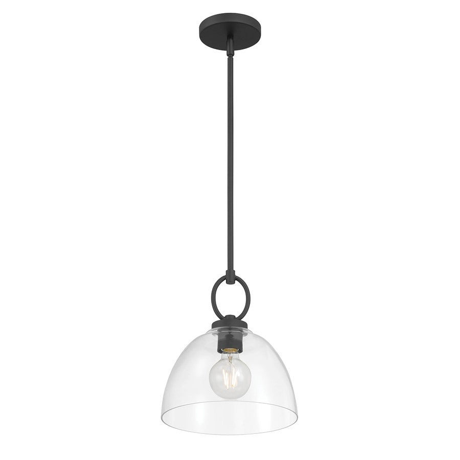 Millennium Lighting Velto 1 Light Pendant, Matte Black/Clear - 9951-MB