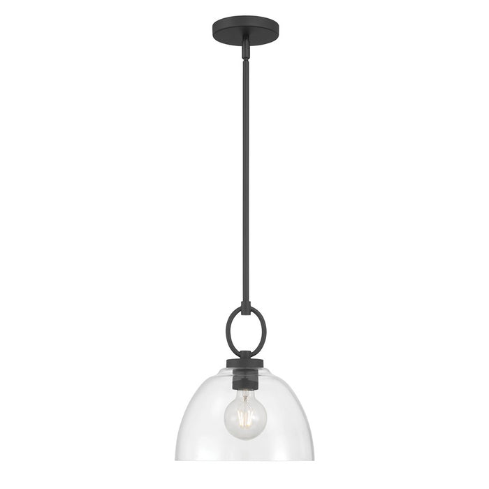 Millennium Lighting Velto 1 Light Pendant, Matte Black/Clear
