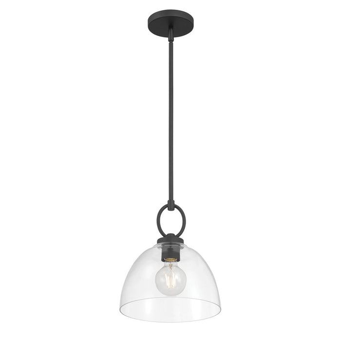 Millennium Lighting Velto 1 Light Pendant, Matte Black/Clear