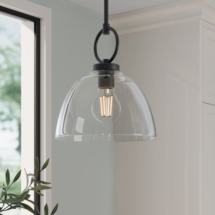 Millennium Lighting Velto 1 Light Pendant, Matte Black/Clear
