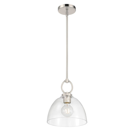 Millennium Lighting Velto 1Lt Pendant, Polished Nickel/Clear - 9951-PN