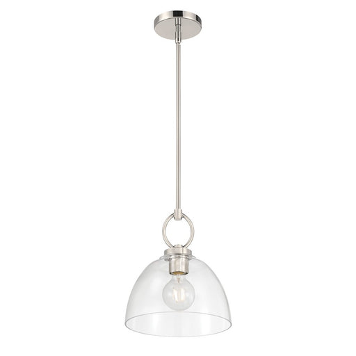 Millennium Lighting Velto 1Lt Pendant, Polished Nickel/Clear