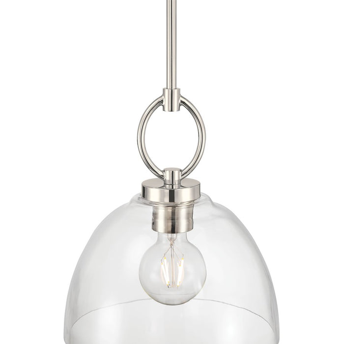 Millennium Lighting Velto 1Lt Pendant, Polished Nickel/Clear