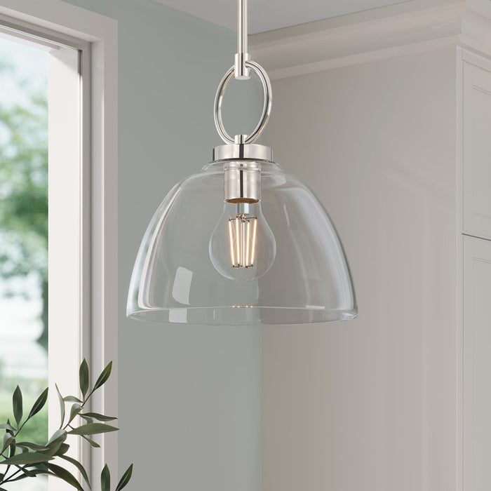 Millennium Lighting Velto 1Lt Pendant, Polished Nickel/Clear