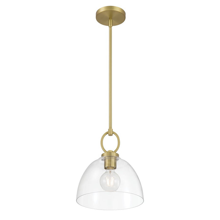 Millennium Lighting Velto 1 Light Pendant, Vintage Brass/Clear