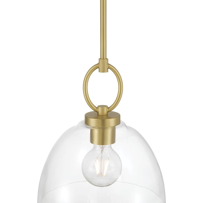 Millennium Lighting Velto 1 Light Pendant, Vintage Brass/Clear