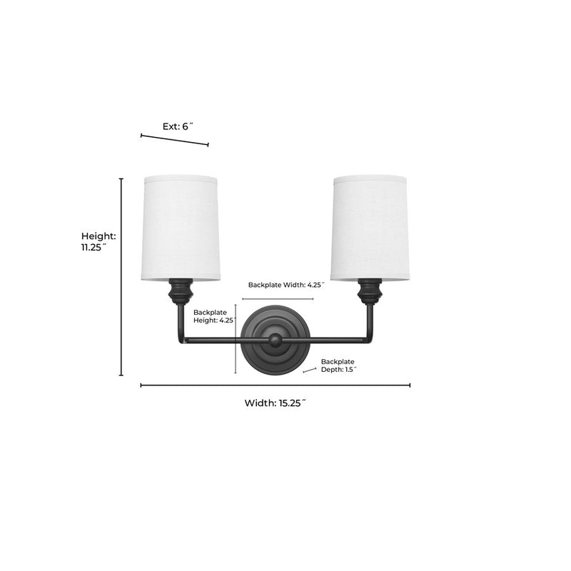 Millennium Lighting Leena 2Lt Vanity, Polished Nickel