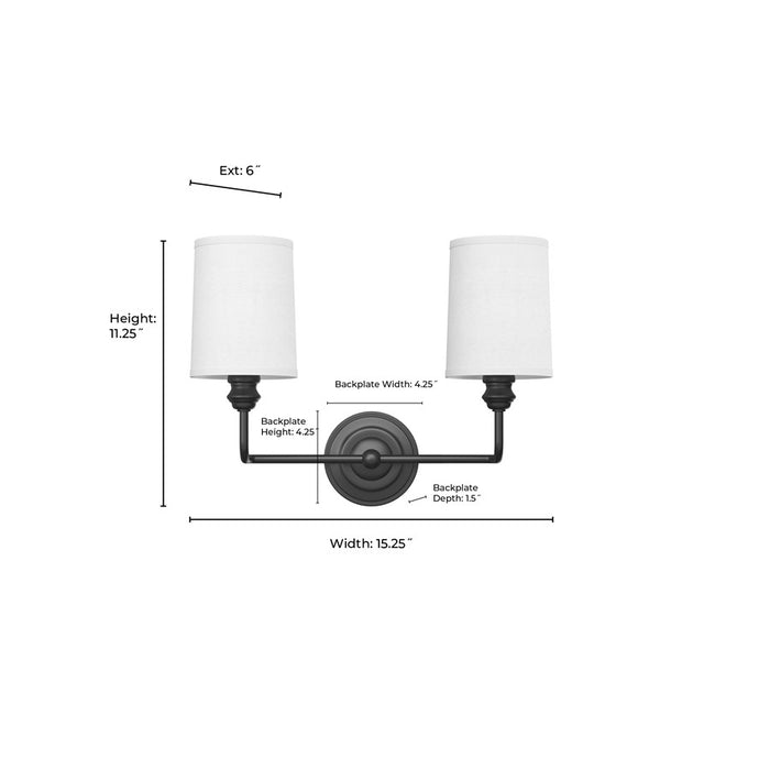 Millennium Lighting Leena 2Lt Vanity, Polished Nickel