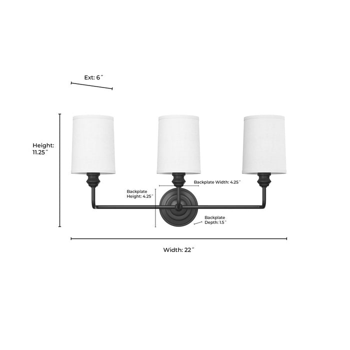 Millennium Lighting Leena 3Lt Vanity, Vintage Brass