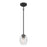 Millennium Lighting Miravelle 1Lt Pendant, Matte Black/Clear - 9981-MB
