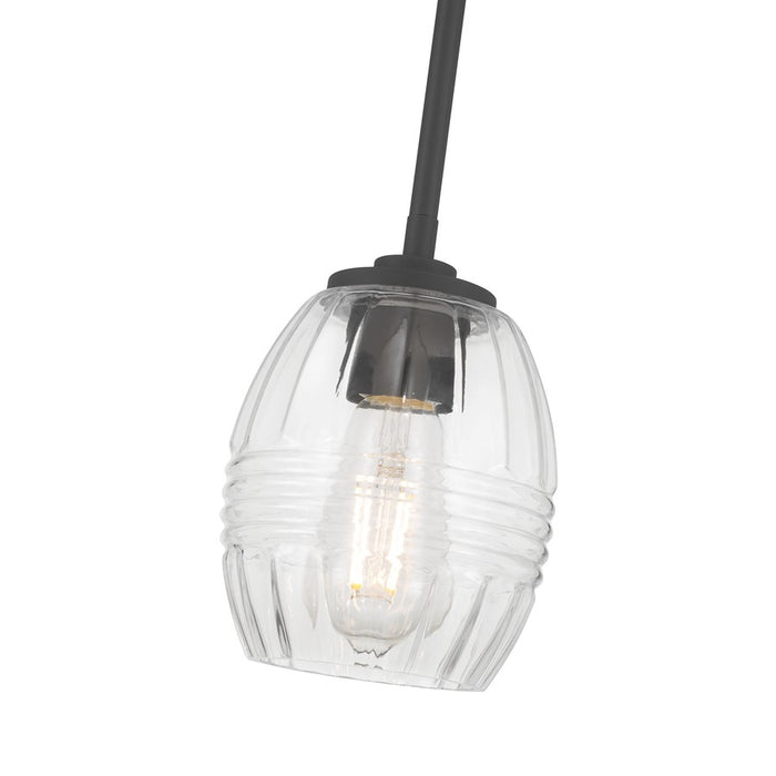 Millennium Lighting Miravelle 1Lt Pendant, Matte Black/Clear