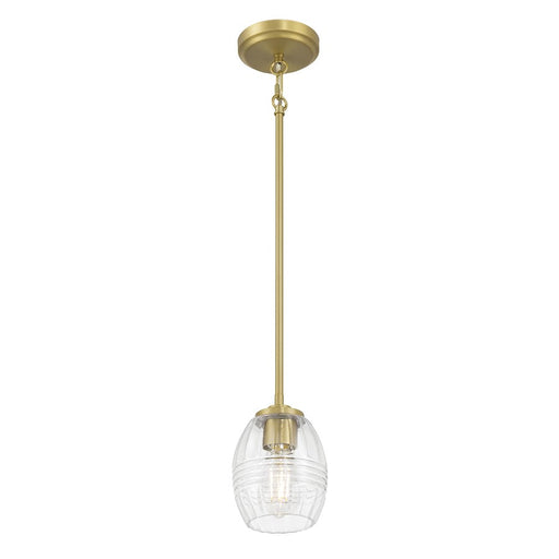 Millennium Lighting Miravelle 1Lt Pendant, Vintage Brass/Clear - 9981-VB