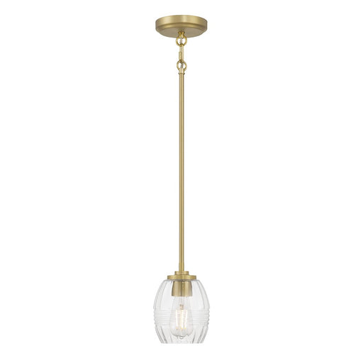 Millennium Lighting Miravelle 1Lt Pendant, Vintage Brass/Clear
