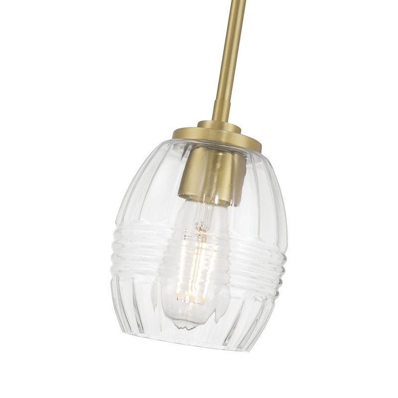 Millennium Lighting Miravelle 1Lt Pendant, Vintage Brass/Clear