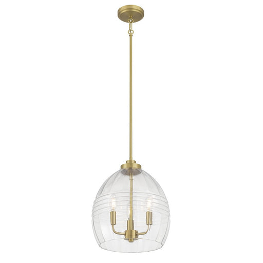 Millennium Lighting Miravelle 3Lt Pendant, Vintage Brass/Clear - 9983-VB