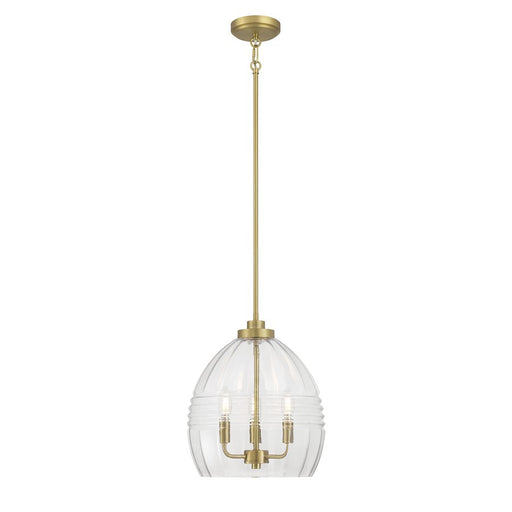 Millennium Lighting Miravelle 3Lt Pendant, Vintage Brass/Clear