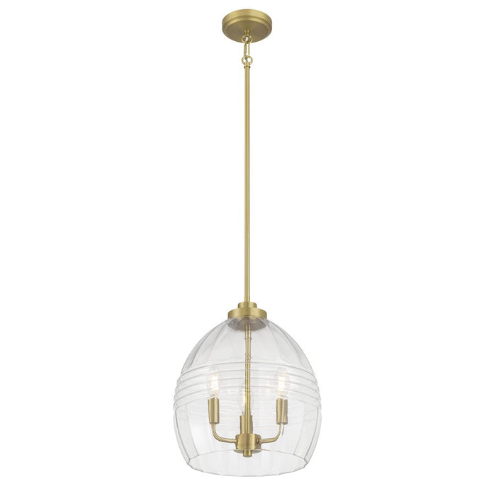 Millennium Lighting Miravelle 3Lt Pendant, Vintage Brass/Clear