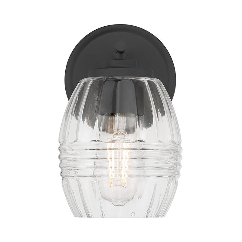 Millennium Lighting Miravelle 1Lt Wall Sconce, Black/Clear