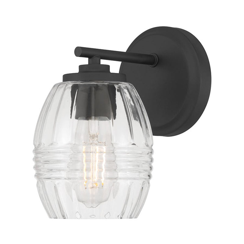 Millennium Lighting Miravelle 1Lt Wall Sconce, Black/Clear