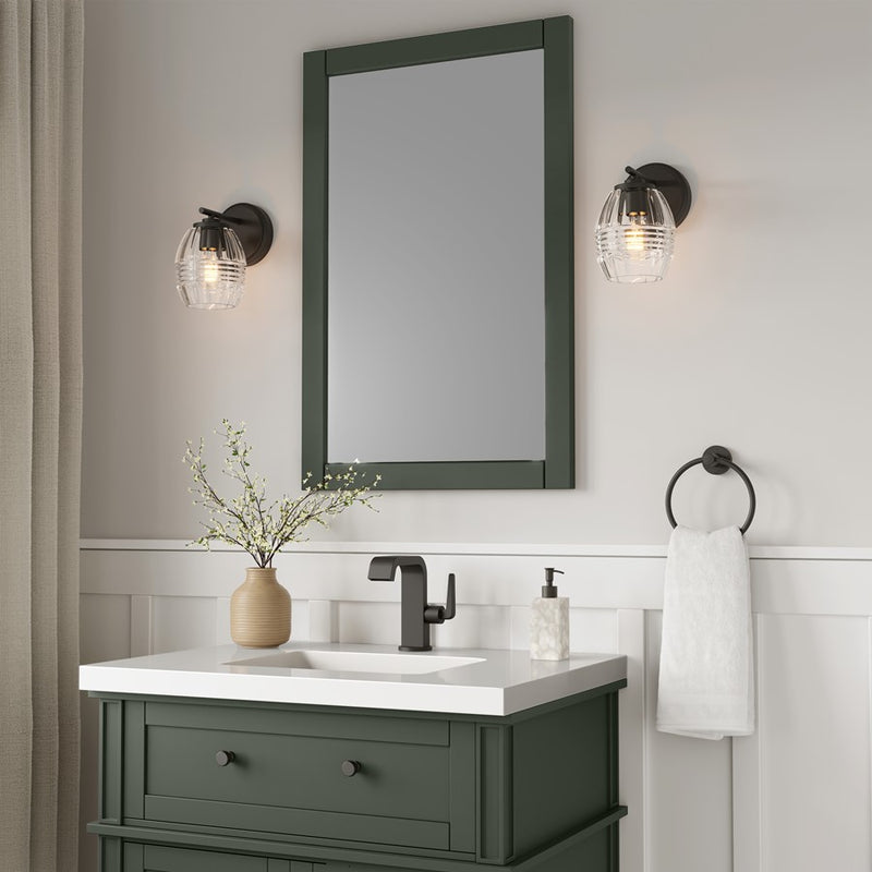 Millennium Lighting Miravelle 1Lt Wall Sconce, Black/Clear
