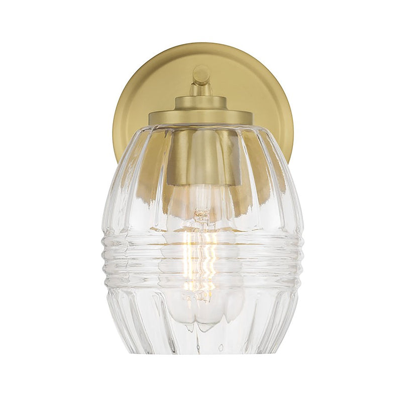 Millennium Lighting Miravelle 1Lt Wall Sconce, Brass/Clear