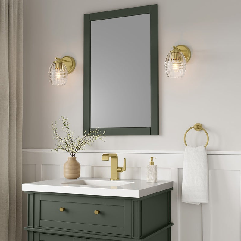 Millennium Lighting Miravelle 1Lt Wall Sconce, Brass/Clear