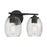 Millennium Lighting Miravelle 2Lt Bathroom Vanity Light, Black/Clear - 9992-MB