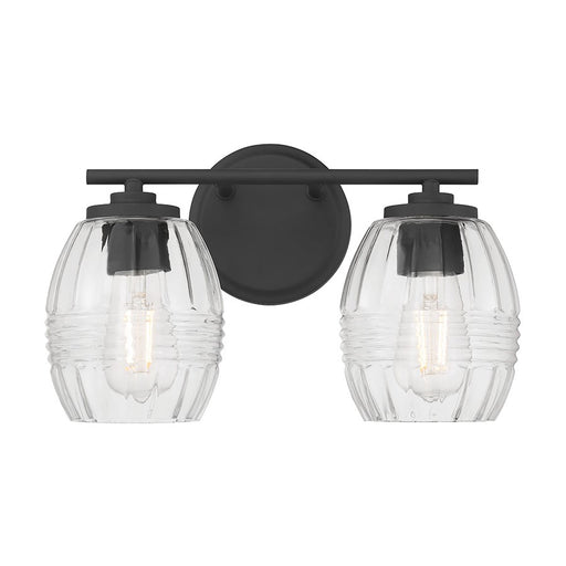 Millennium Lighting Miravelle 2Lt Bathroom Vanity Light, Black/Clear