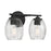 Millennium Lighting Miravelle 2Lt Bathroom Vanity Light, Black/Clear