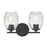 Millennium Lighting Miravelle 2Lt Bathroom Vanity Light, Black/Clear