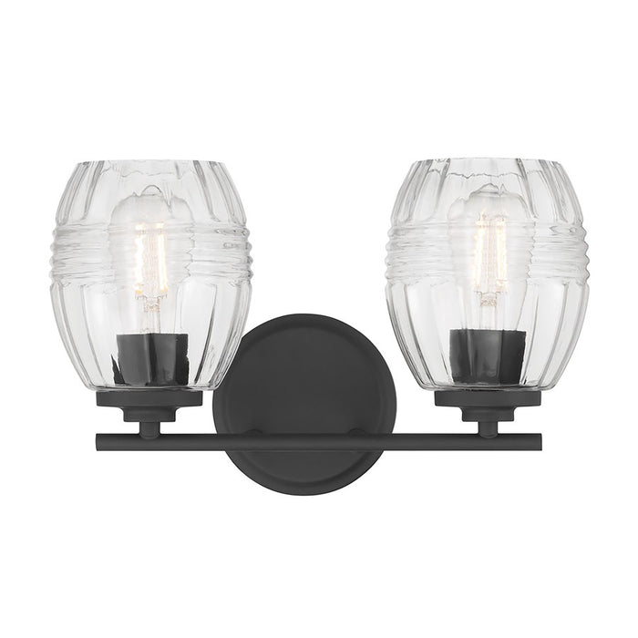 Millennium Lighting Miravelle 2Lt Bathroom Vanity Light, Black/Clear