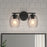 Millennium Lighting Miravelle 2Lt Bathroom Vanity Light, Black/Clear
