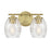 Millennium Lighting Miravelle 2Lt Bathroom Vanity Light, Brass/Clear