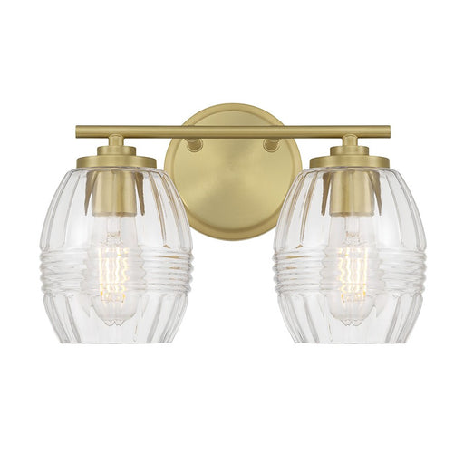 Millennium Lighting Miravelle 2Lt Bathroom Vanity Light, Brass/Clear