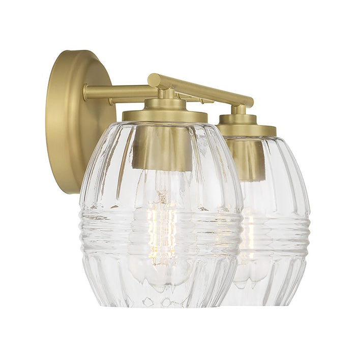 Millennium Lighting Miravelle 2Lt Bathroom Vanity Light, Brass/Clear