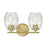 Millennium Lighting Miravelle 2Lt Bathroom Vanity Light, Brass/Clear