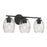 Millennium Lighting Miravelle 3Lt Bathroom Vanity Light, Black/Clear - 9993-MB