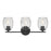 Millennium Lighting Miravelle 3Lt Bathroom Vanity Light, Black/Clear