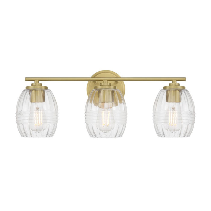 Millennium Lighting Miravelle 3Lt Bathroom Vanity Light, Brass/Clear