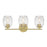Millennium Lighting Miravelle 3Lt Bathroom Vanity Light, Brass/Clear