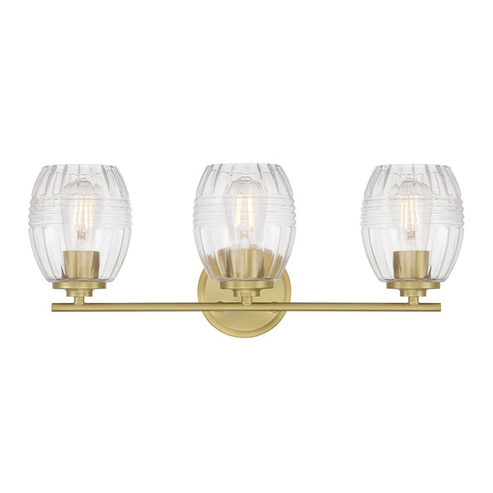 Millennium Lighting Miravelle 3Lt Bathroom Vanity Light, Brass/Clear