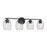 Millennium Lighting Miravelle 4Lt Bathroom Vanity Light, Black/Clear - 9994-MB