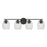 Millennium Lighting Miravelle 4Lt Bathroom Vanity Light, Black/Clear