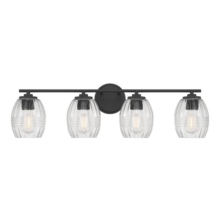 Millennium Lighting Miravelle 4Lt Bathroom Vanity Light, Black/Clear