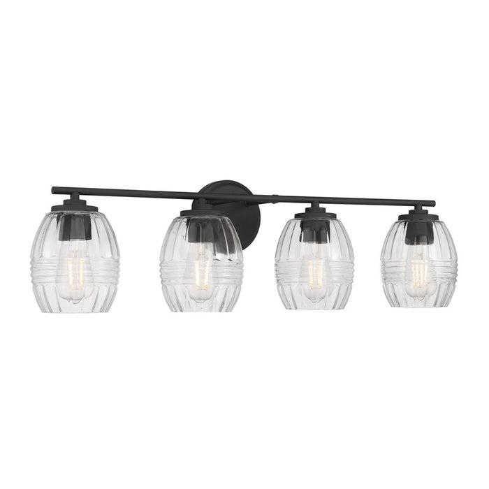 Millennium Lighting Miravelle 4Lt Bathroom Vanity Light, Black/Clear