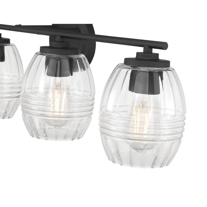 Millennium Lighting Miravelle 4Lt Bathroom Vanity Light, Black/Clear